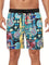 Flamingo Print Swim Shorts for Men - Multicolor