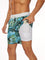 Flamingo Print Swim Shorts for Men - Light Green