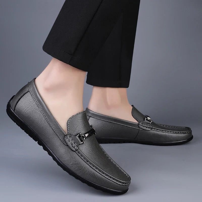 Genuine Leather Driving Loafers for Men - View 10