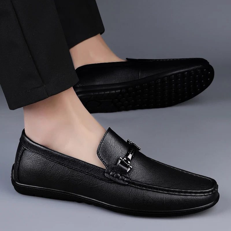 Genuine Leather Driving Loafers for Men - View 4