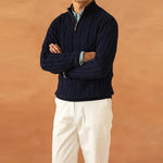 Half-Zip Mock Neck Sweater for Men