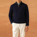 Half-Zip Mock Neck Sweater for Men - View 2
