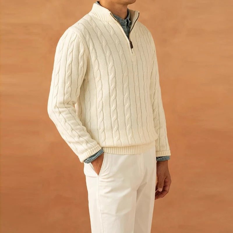 Half-Zip Mock Neck Sweater for Men - View 4