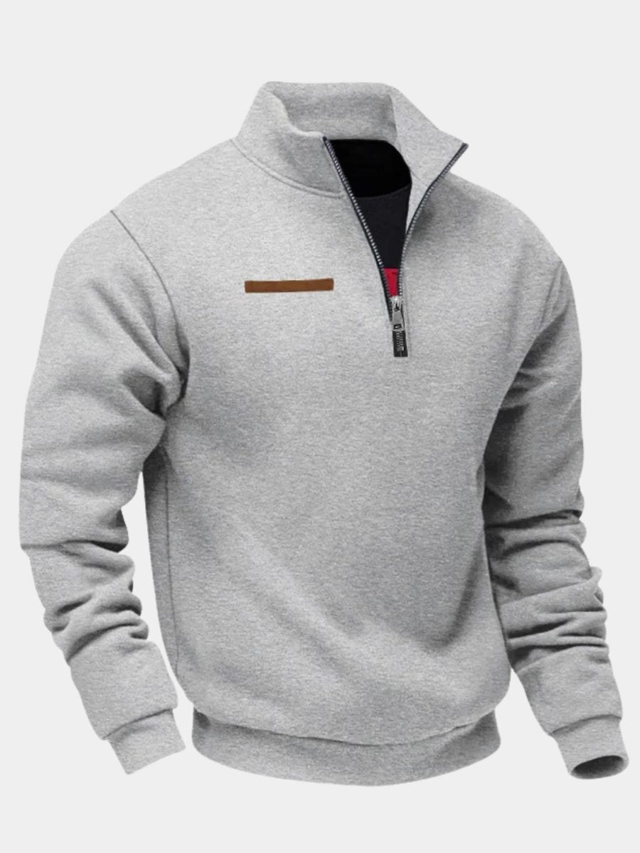 Half-Zip Stand Collar Fleece Sweatshirt for Men