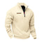 Half-Zip Stand Collar Fleece Sweatshirt for Men - Beige