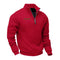 Half-Zip Stand Collar Fleece Sweatshirt for Men - Red