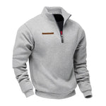 Half-Zip Stand Collar Fleece Sweatshirt for Men - Gray