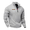 Half-Zip Stand Collar Fleece Sweatshirt for Men - Gray