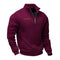 Half-Zip Stand Collar Fleece Sweatshirt for Men - Burgundy