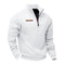 Half-Zip Stand Collar Fleece Sweatshirt for Men - White