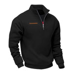 Half-Zip Stand Collar Fleece Sweatshirt for Men - Black