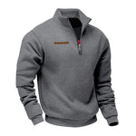 Half-Zip Stand Collar Fleece Sweatshirt for Men - Dark Gray