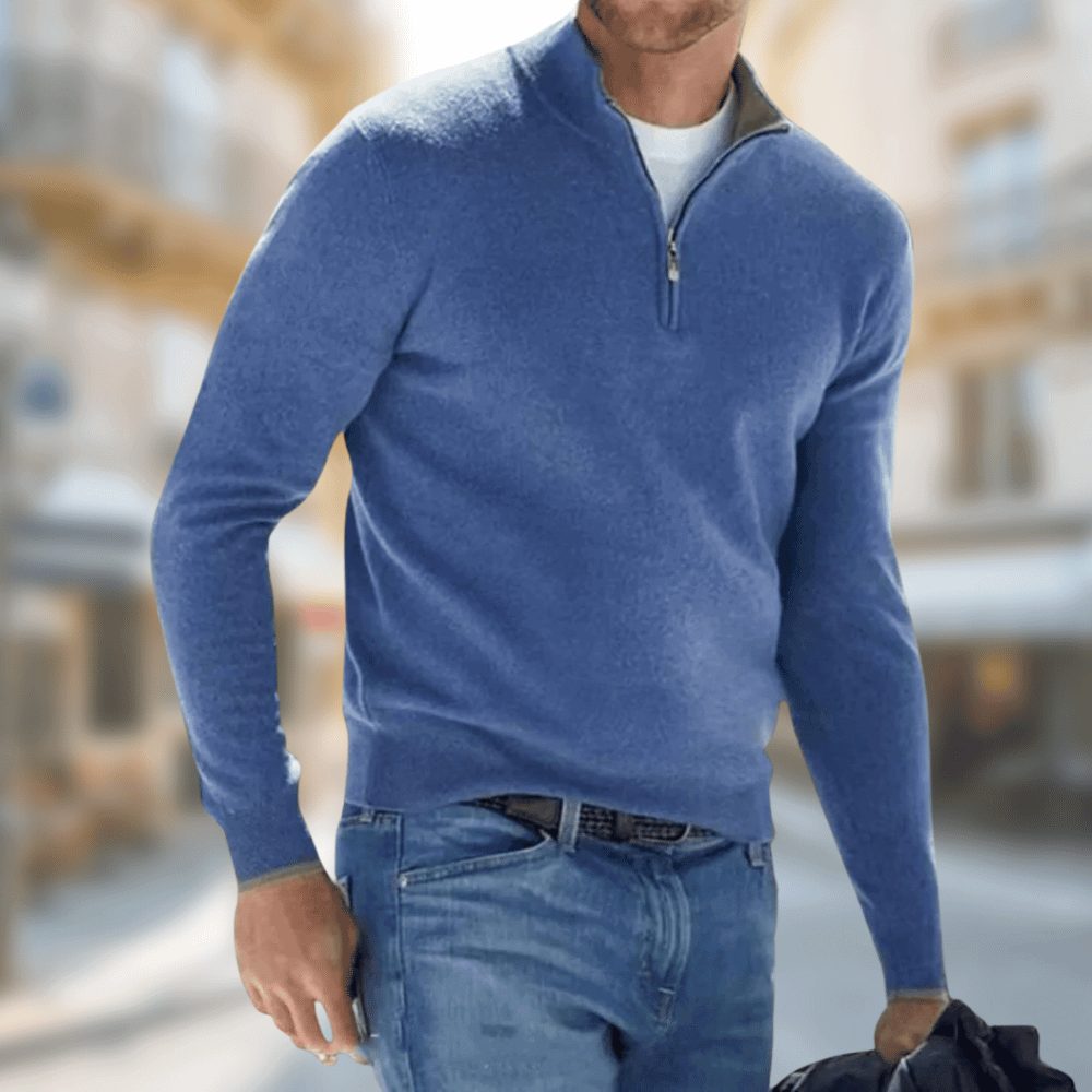 Half-Zip Stand Collar Pullover for Men