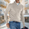 Half-Zip Stand Collar Pullover for Men - Beige