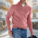 Half-Zip Stand Collar Pullover for Men - Red
