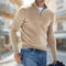 Half-Zip Stand Collar Pullover for Men - Brown