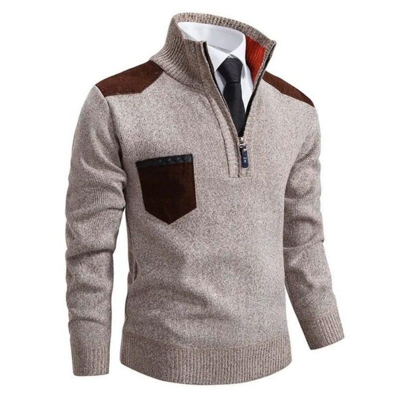 Half-Zip Stand Collar Sweater for Men