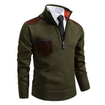 Half-Zip Stand Collar Sweater for Men - Green