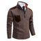 Half-Zip Stand Collar Sweater for Men - Brown