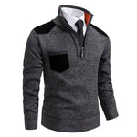 Half-Zip Stand Collar Sweater for Men - Dark Gray