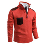 Half-Zip Stand Collar Sweater for Men - Orange
