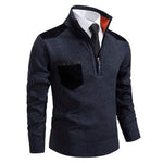 Half-Zip Stand Collar Sweater for Men - Dark Blue