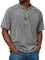 Henley Button-Down Short Sleeve Shirt for Men - Grey