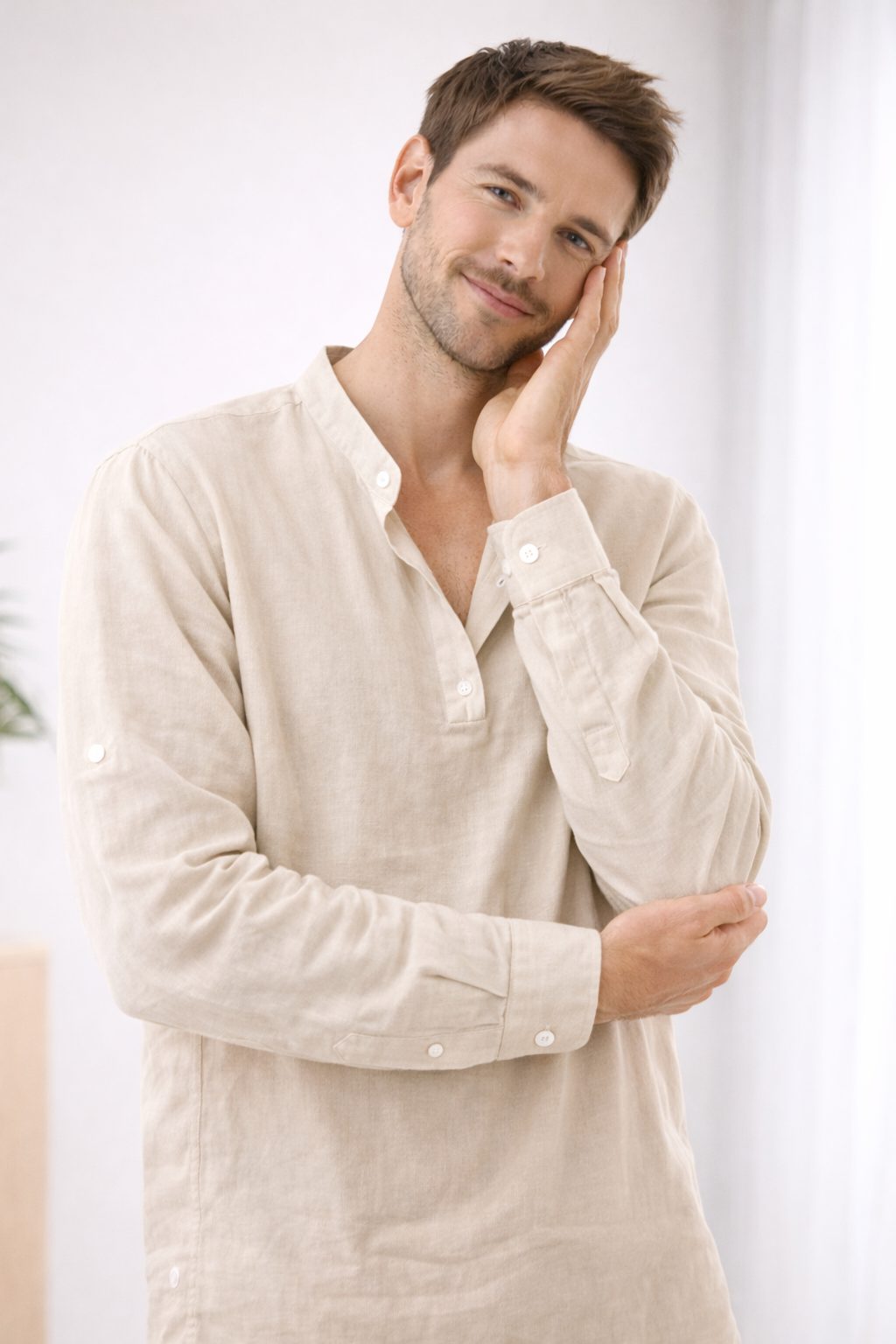 Henley Long Sleeve Shirt for Men - View 3
