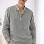 Henley Long Sleeve Shirt for Men - Grau