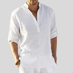 Henley Long Sleeve Shirt for Men - Weiß