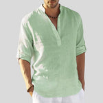 Henley Long Sleeve Shirt for Men - Hellgrün