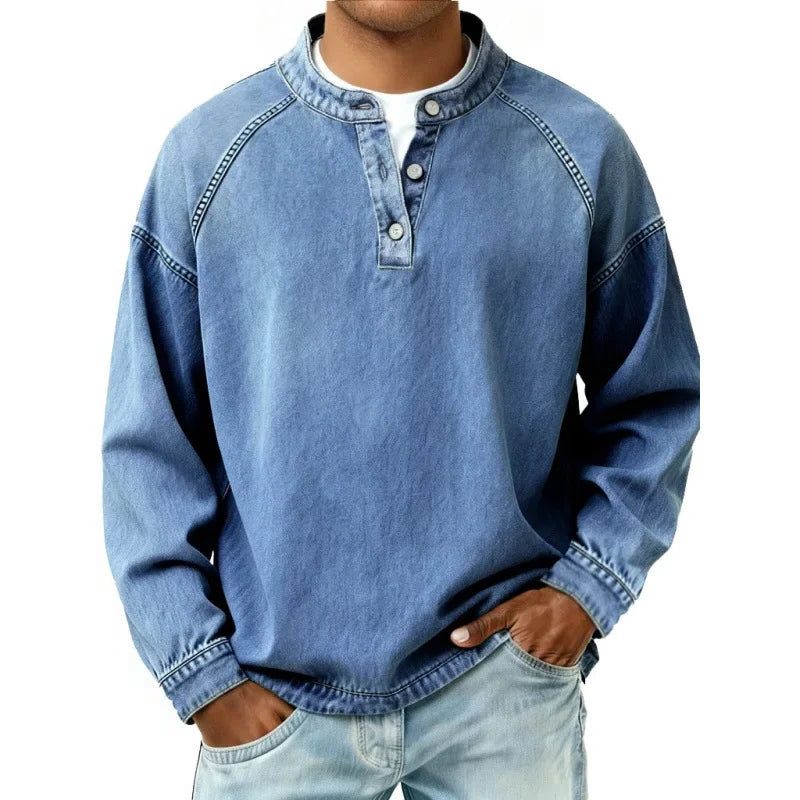 Henley Long Sleeve T-Shirt for Men