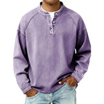 Henley Long Sleeve T-Shirt for Men - Lilac