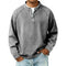 Henley Long Sleeve T-Shirt for Men - Gray