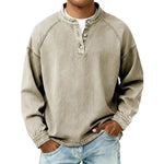 Henley Long Sleeve T-Shirt for Men - Khaki