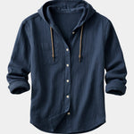 Hooded Button-Down Shirt for Men
