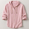 Hooded Button-Down Shirt for Men - Pink