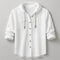 Hooded Button-Down Shirt for Men - White