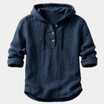 Hooded Henley Shirt for Men
