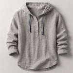 Hooded Henley Shirt for Men - Gray
