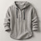 Hooded Henley Shirt for Men - Gray