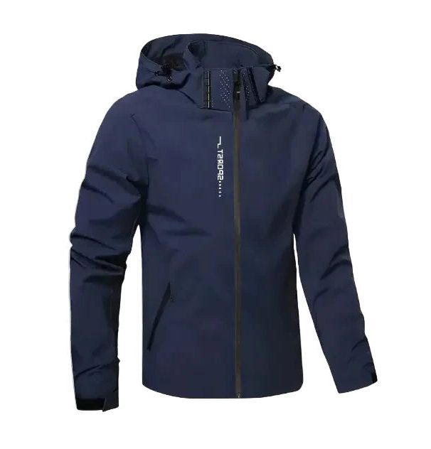 Hooded Zip-Up Windbreaker Jacket for Men