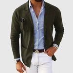 Knit Lapel Blazer for Men - Dark Green
