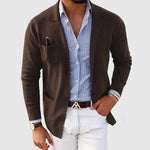 Knit Lapel Blazer for Men - Brown