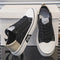 Lace-Up Canvas Sneakers for Men - Black