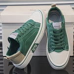 Lace-Up Canvas Sneakers for Men - Green
