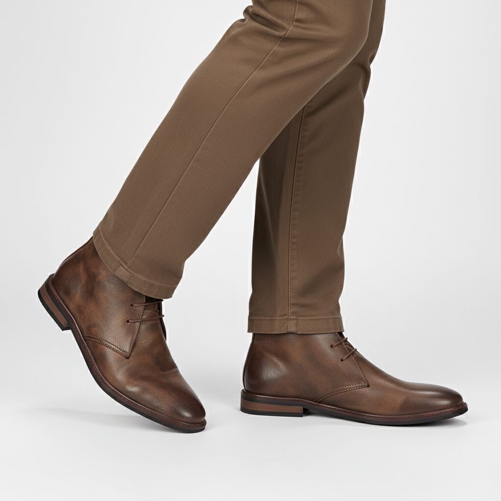 Lace-Up Desert Boots for Men - Brown
