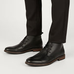 Lace-Up Desert Boots for Men - Black