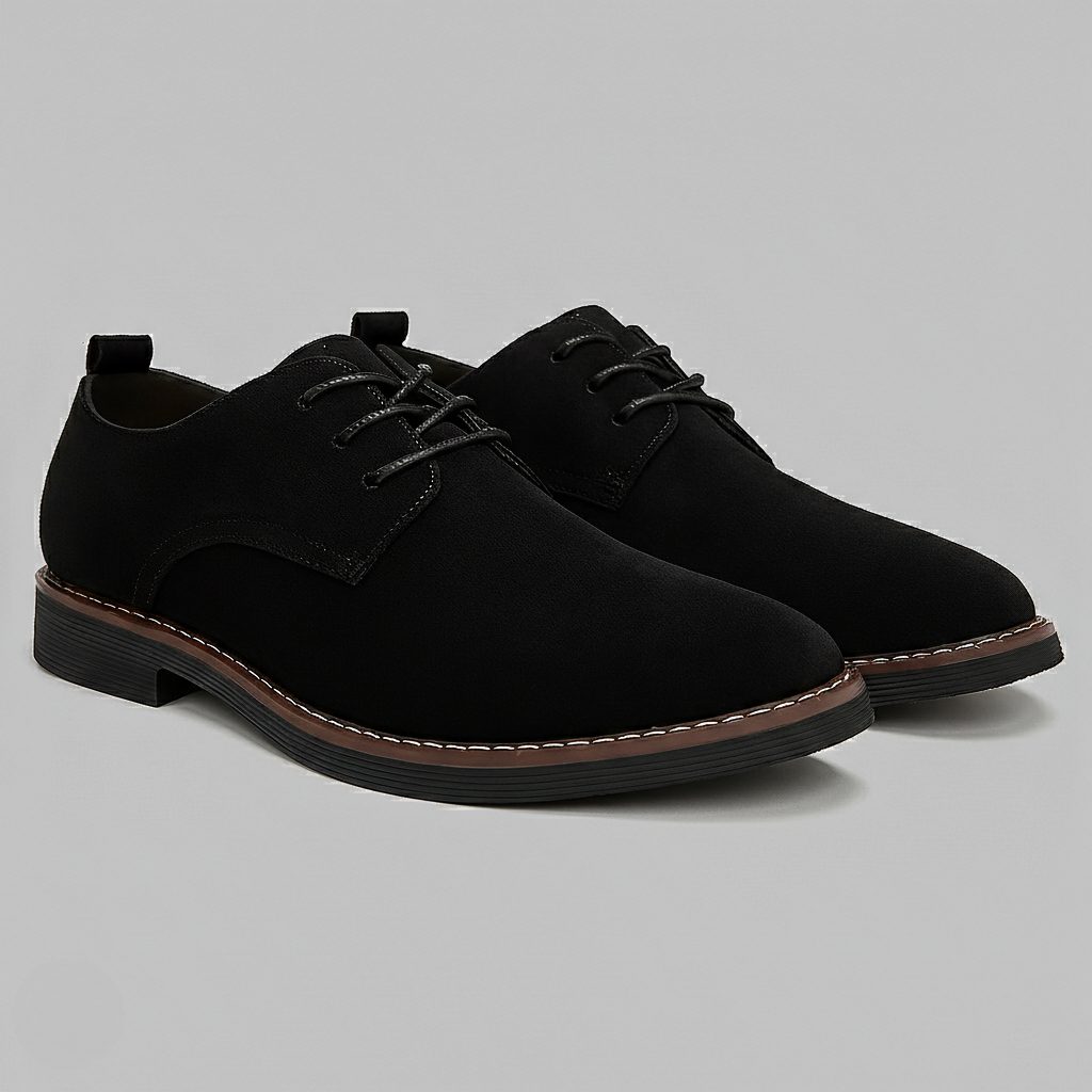 Lace-Up Suede Derby Shoes for Men