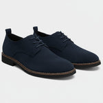 Lace-Up Suede Derby Shoes for Men - Blue